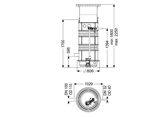 Kessel -Pumpstation Aquapump Medium Tronic, GTF 600, 1800 - 2250 mm, Klasse D Bild 4