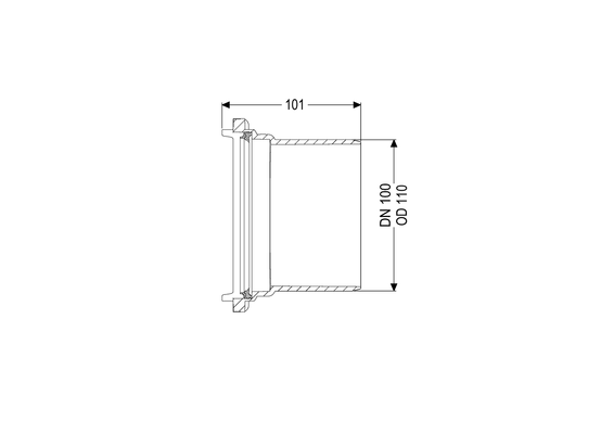 Kessel Spitzenden-Adapter einzeln zu Staufix Grundkörp. 730000.10 / 10S/10X, DN 100, Farbe schwarz Bild 3