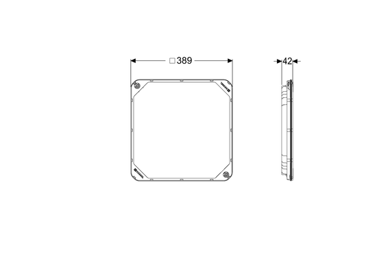 Kessel -Abdeckplatte befliesbar, tagwasserdicht, 384 x 384 mm Bild 3