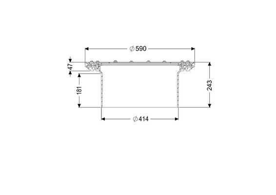 Kessel -Verlängerungsstück Höhe: 234 mm, mit Flansch und Gegenflansch, 180 mm Bild 3