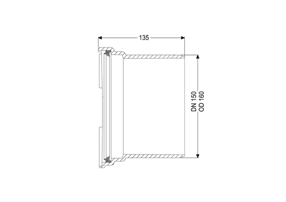 Kessel Spitzenden-Adapter einzeln, DN 150, Farbe schwarz Bild 3