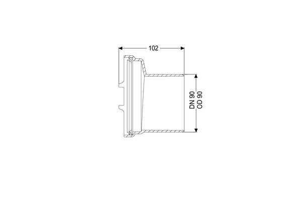 Kessel Spitzenden-Adapter einzeln, DN 90, Farbe schwarz Bild 3