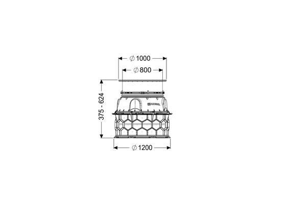 Kessel -Schachtmodul LW 1000, Erdreich Zugang LW 800, 375 - 624 mm, Klasse K 3 Bild 4