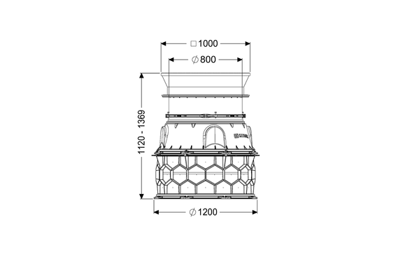 Kessel -Schachtmodul LW 1000, Erdreich Zugang LW 800, 1120 - 1369 mm, Klasse B Bild 4