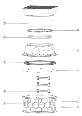 Kessel -Schachtmodul LW 1000, Erdreich Zugang LW 800, 620 - 869 mm, Klasse D Bild 3