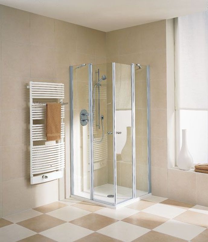 Kermi Eck-Halbt. li Ibiza 2000 EOL 0750x 1600 BV: 720-740 WEI ESG, Farbe transparent Bild 1