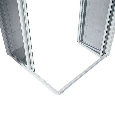 Kermi Eckeinstieg-Haelfte Ibiza 2000, 2-tlg. 700 x Pr. silber Glas ESG klar, 1850 mm, Farbe silberfarben Bild 2