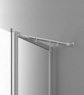 Kermi Eckeinstieg-Haelfte re, Nova 2000, P-Tür, 2-teilig, 90 x 185 cm, silber Kerolan Fontana, 1850 mm, Farbe silberfarben Bild 5