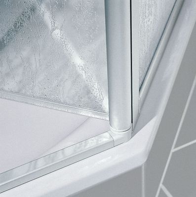 Kermi Eckeinstieg-Haelfte re, Nova 2000, P-Tür, 2-teilig, 90 x 185 cm, silber Kerolan Fontana, 1850 mm, Farbe silberfarben Bild 4