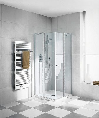 Kermi Eck-Halbt. li Ibiza 2000 EOL 0750x 1600 BV: 720-740 WEI ESG, Farbe transparent Bild 3
