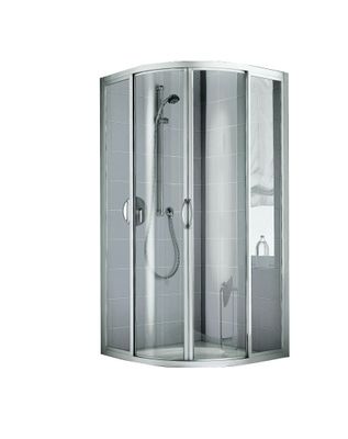 Kermi KR Viertelkreis Ibiza 2000 R48 0800 x 2000 BV: 770-785 WEI ESG klar Clean, 2000 mm, Farbe transparent Bild 2