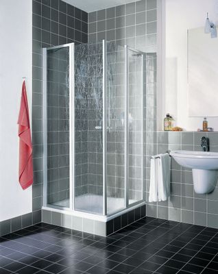 Kermi Eckeinstieg-Haelfte re, Nova 2000, P-Tür, 2-teilig, 90 x 185 cm, silber Kerolan Fontana, 1850 mm, Farbe silberfarben Bild 6