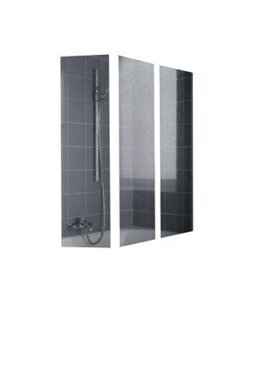 Kermi Faltduschwand Vario 2000 3-teilig 1401-1409 x 1400 mm silber / Perl hell, 1400 x 1401 - 1417 mm, Farbe silberfarben Bild 2