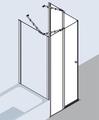 Kermi Eck-Halbt. li Ibiza 2000 EOL 0750x 1600 BV: 720-740 WEI ESG, Farbe transparent Bild 8