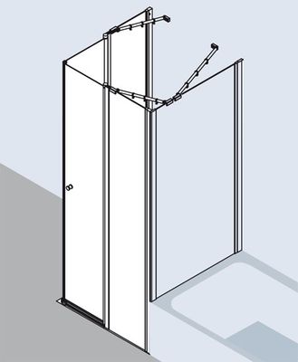 Kermi Eck-Halbt. li Ibiza 2000 EOL 0750x 1600 BV: 720-740 WEI ESG, Farbe transparent Bild 7