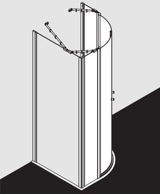 Kermi Rund-Dusche Ibiza 2000, 900 x mit Pendeltüren silber Glas ESG klar, 1850 mm, Farbe silberfarben Bild 12