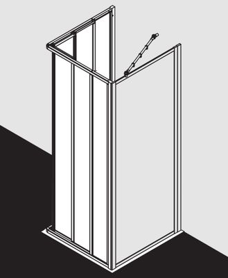 Kermi Eckeinstieg-Haelfte Nova 2000, Gleittür, 3-tlg, 75 x 185 cm, silber Kerolan Fontana, 1850 mm, Farbe silberfarben Bild 11