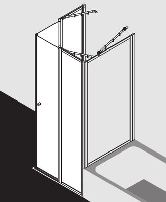 Kermi Eckeinstieg-Haelfte re, Nova 2000, P-Tür, 2-teilig, 90 x 185 cm, silber Kerolan Fontana, 1850 mm, Farbe silberfarben Bild 8