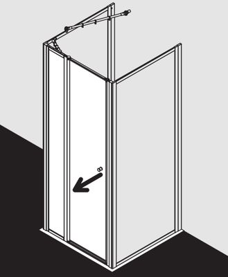 Kermi Schwingtür, mit Festfeld Nova 2000 90 x 185 cm, Pr.silber Kerolan Fontana, 1850 mm, Farbe silberfarben Bild 8