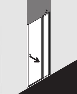Kermi Schwingtür, mit Festfeld Nova 2000 90 x 185 cm, Pr.silber Kerolan Fontana, 1850 mm, Farbe silberfarben Bild 11