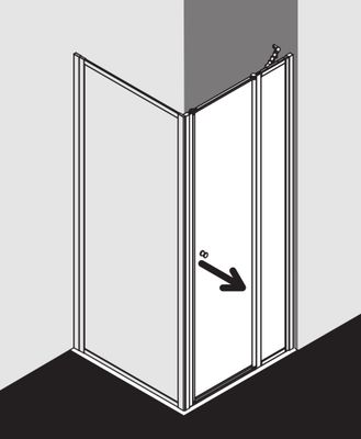 Kermi Schwingtür, mit Festfeld Nova 2000 90 x 185 cm, Pr.silber Kerolan Fontana, 1850 mm, Farbe silberfarben Bild 16
