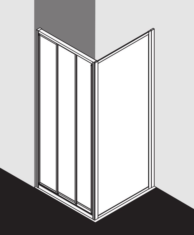 Kermi Gleittür Nova 2000, 1000 x Profile:, Kerolan Fontana, 1850 mm, Farbe silberfarben Bild 1