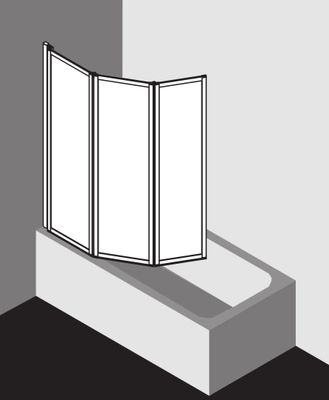 Kermi Faltduschwand Vario 2000 3-teilig 1401-1409 x 1400 mm silber / Perl hell, 1400 x 1401 - 1417 mm, Farbe silberfarben Bild 12