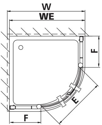 Kermi KR Viertelkreis Nova 2000 P48 1000 x1850 BV: 970-985 WEI Kerolan Fontana, 1850 mm Bild 8