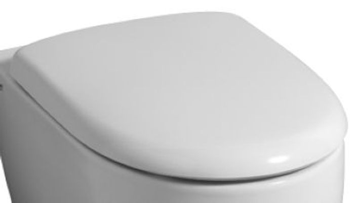 Hamberger WC-Sitz mit TakeOff, Semi Wrapover, Edelstahl-Scharnier, Befestigung von oben, 448 x 367 mm, Farbe weiß Bild 2