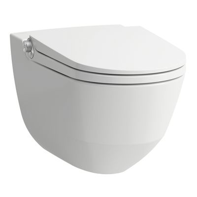 Laufen RIVA CLEANET Dusch-WC komplett, spülrandlos, Sitz mit AS u.abnehmbar, verdeckte Befestigung, weiss, 505 x 600 x 395 x 600 x 600 mm, Farbe weiß LCC LAUFEN Clean Coat Bild 2