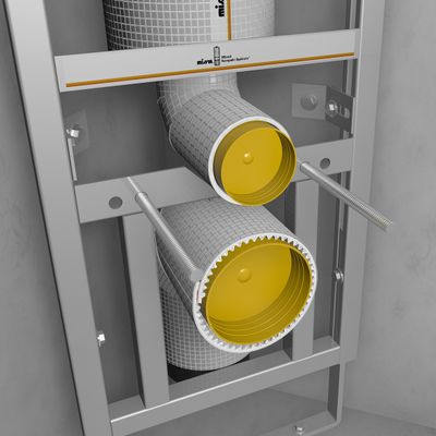 Missel system-WC-Spülrohr als Ecklösung mit Anschlussbogen, DN 100 Bild 3