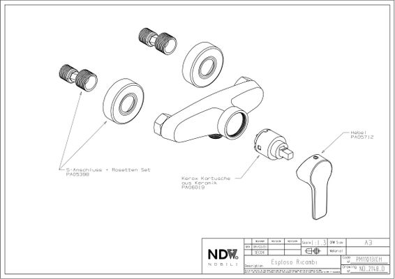 P&M S-Anschlüsse und Rosette, für TSWM, TSBM, Farbe chrom Bild 4