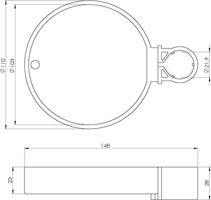 P&M S100 Seifenschale zu Stangen, mit 22 mm Durchmesser, Farbe chrom Bild 2