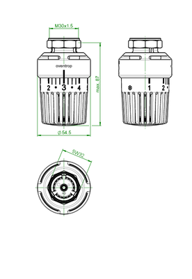 Oventrop Fühlerelement Uni LH, mit Nullstellung (Gewinde:M30 x 1.5), Farbe weiß Bild 6