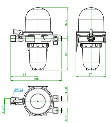 Oventrop Heizölfilter / Heizölentlüfter Siku 25 - 40 3/8" IG x 3/8" AG Bild 3