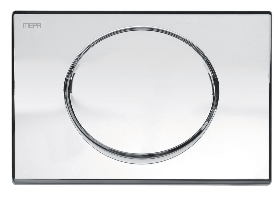 Pauli + Menden WC-Betätigungsplatte MEPA Ellipse S / S Kunststoff Glanz, 165 x 13 mm, Farbe chrom Bild 1