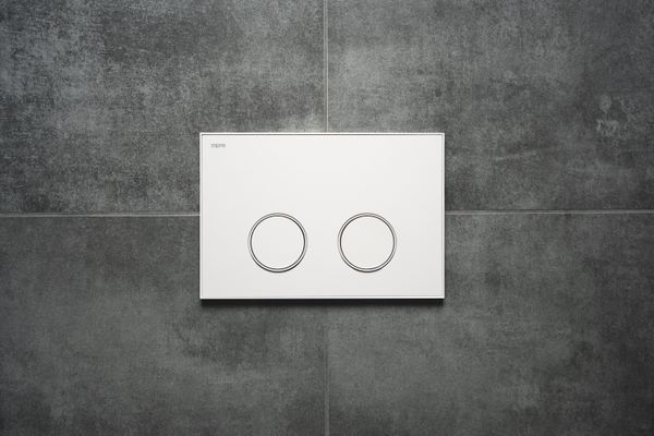 Pauli + Menden WC Betätigungsplatte MEPA Frame 2-M Laminam Weiss-Matt, 148 x 218 mm, Farbe weiß Bild 6
