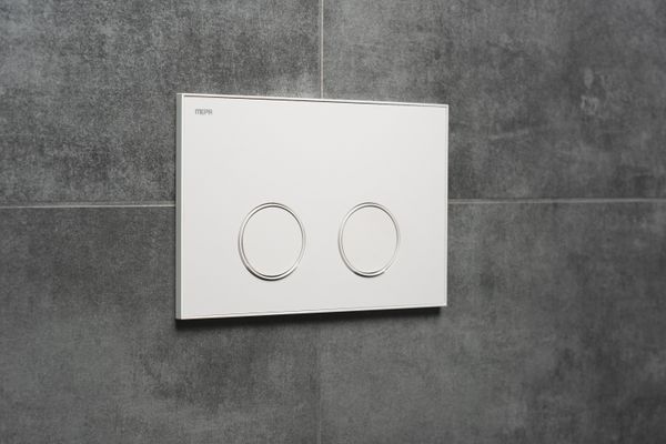 Pauli + Menden WC Betätigungsplatte MEPA Frame 2-M Laminam Weiss-Matt, 148 x 218 mm, Farbe weiß Bild 5