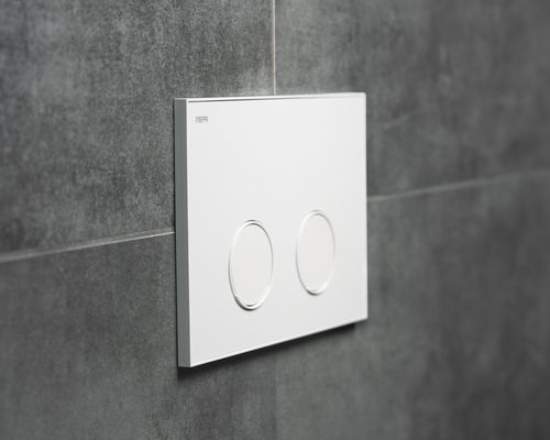 Pauli + Menden WC Betätigungsplatte MEPA Frame 2-M Laminam Weiss-Matt, 148 x 218 mm, Farbe weiß Bild 4