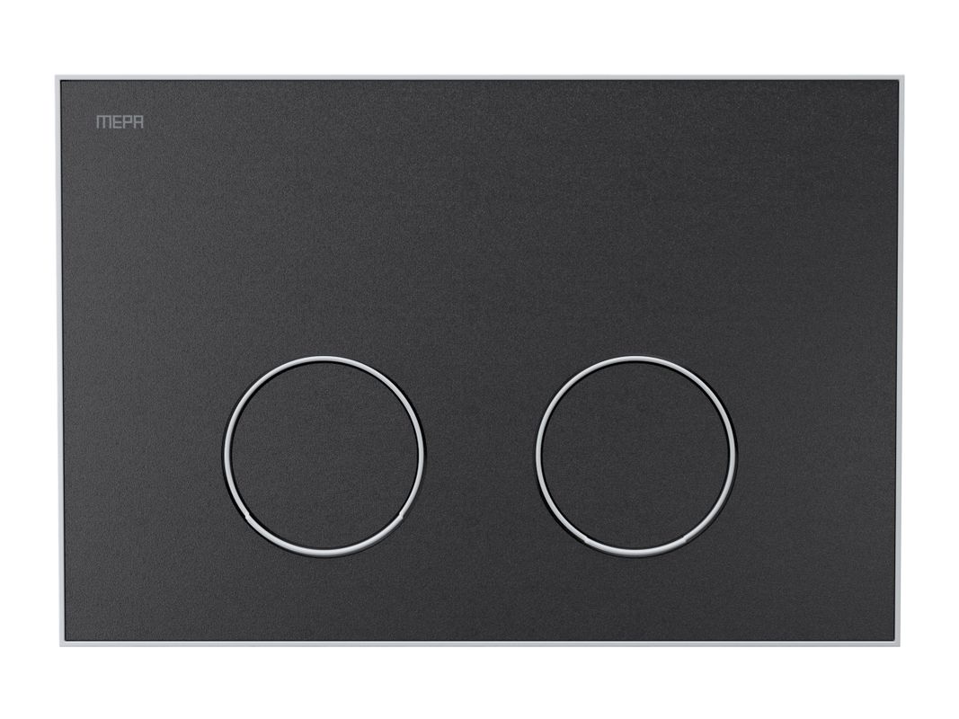 Pauli + Menden WC Betätigungsplatte MEPA Frame 2-M Laminam Schwarz-Matt, 148 x 218 mm, Farbe weiß Bild 1