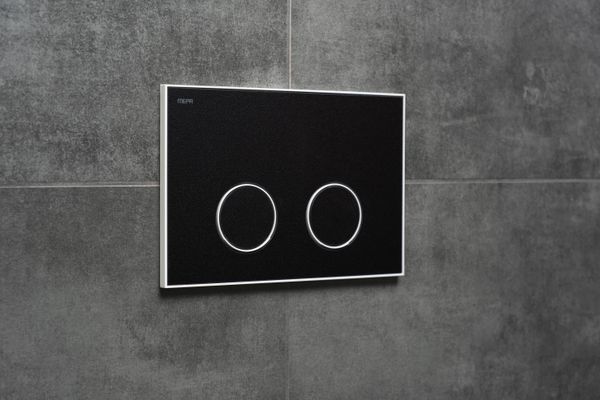 Pauli + Menden WC Betätigungsplatte MEPA Frame 2-M Laminam Schwarz-Matt, 148 x 218 mm, Farbe weiß Bild 5