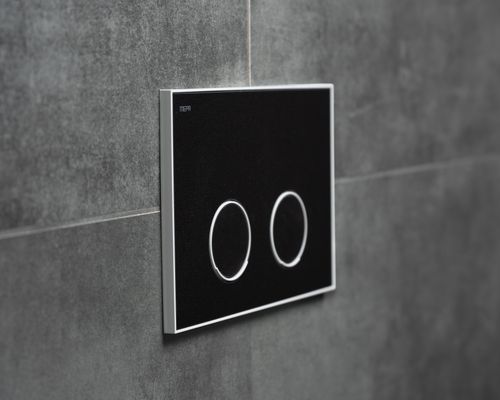Pauli + Menden WC Betätigungsplatte MEPA Frame 2-M Laminam Schwarz-Matt, 148 x 218 mm, Farbe weiß Bild 4