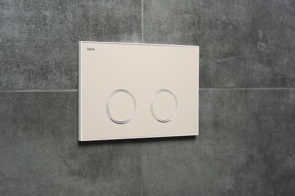 Pauli + Menden WC Betätigungsplatte MEPA Frame 2-M Laminam Sand-Matt, 148 x 218 mm, Farbe weiß Bild 5
