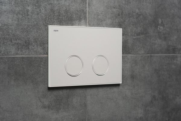 Pauli + Menden WC Betätigungsplatte MEPA Frame 2-M Laminam Warmgrau-Mattweiss, 148 x 218 mm, Farbe warm grau Bild 5