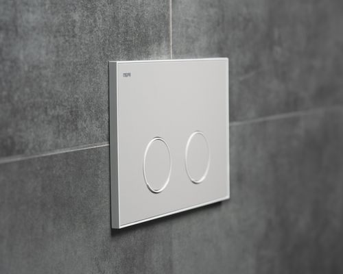 Pauli + Menden WC Betätigungsplatte MEPA Frame 2-M Laminam Warmgrau-Mattweiss, 148 x 218 mm, Farbe warm grau Bild 4