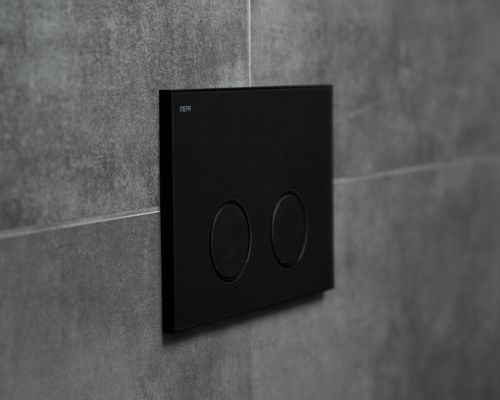 Pauli + Menden WC Betätigungsplatte MEPA Frame 2-M Laminam Schwarz-Matt, 148 x 218 mm, Farbe schwarz Bild 4