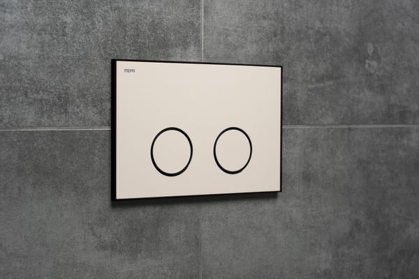 Pauli + Menden WC Betätigungsplatte MEPA Frame 2-M Laminam Sand-Matt, 148 x 218 mm, Farbe schwarz Bild 5