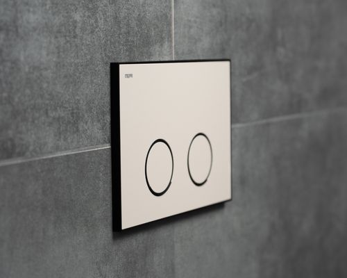 Pauli + Menden WC Betätigungsplatte MEPA Frame 2-M Laminam Sand-Matt, 148 x 218 mm, Farbe schwarz Bild 4