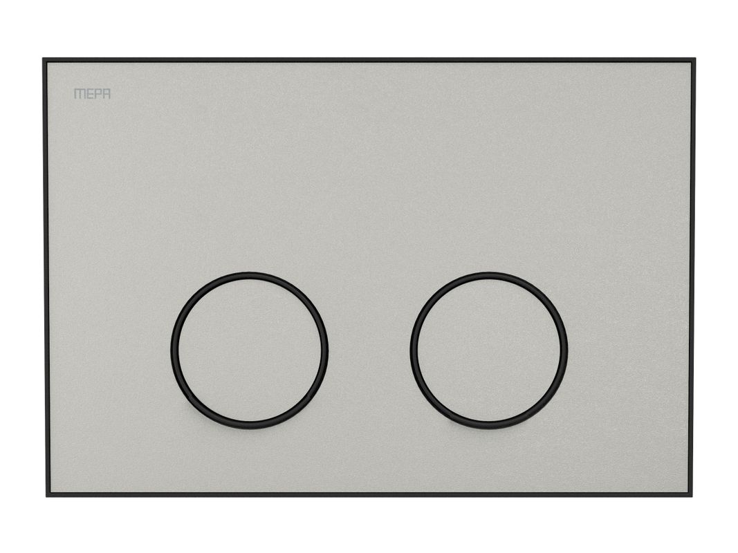 Pauli + Menden WC Betätigungsplatte MEPA Frame 2-M Laminam Warmgrau-Mattschwarz, 148 x 218 mm, Farbe warm grau Bild 1