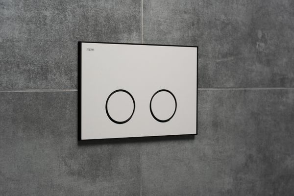 Pauli + Menden WC Betätigungsplatte MEPA Frame 2-M Laminam Warmgrau-Mattschwarz, 148 x 218 mm, Farbe warm grau Bild 5